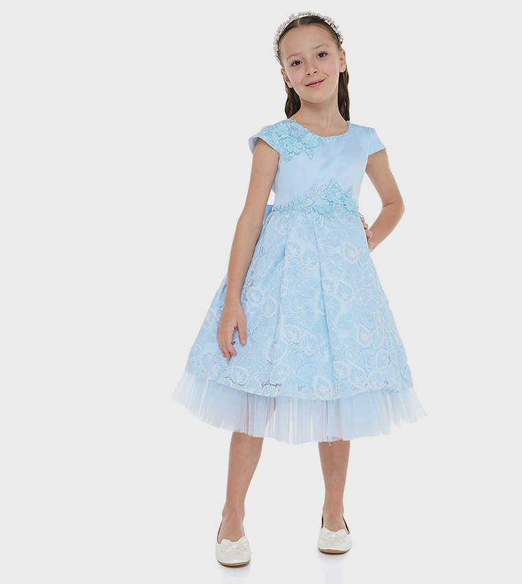 Lace Cap Sleeves Party Dress