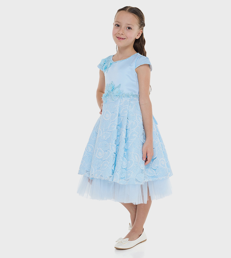 Lace Cap Sleeves Party Dress