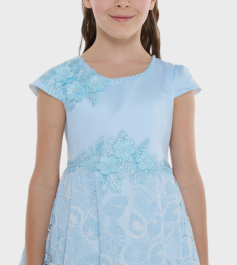 Lace Cap Sleeves Party Dress