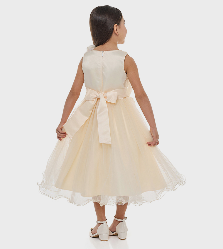 Flower Applique Tulle Dress