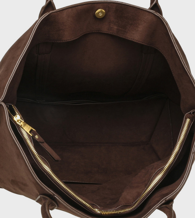 BLEXA Solid Snap Button Tote Bag