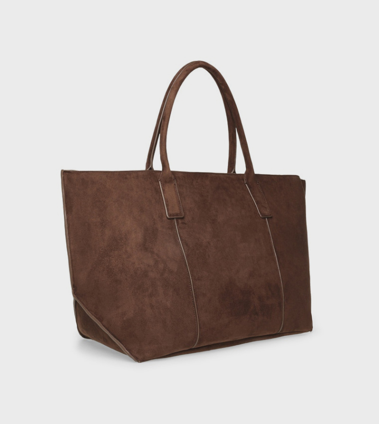 BLEXA Solid Snap Button Tote Bag
