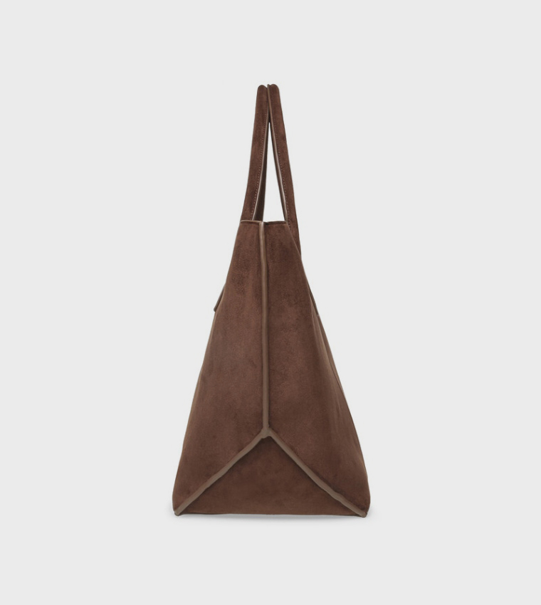 BLEXA Solid Snap Button Tote Bag