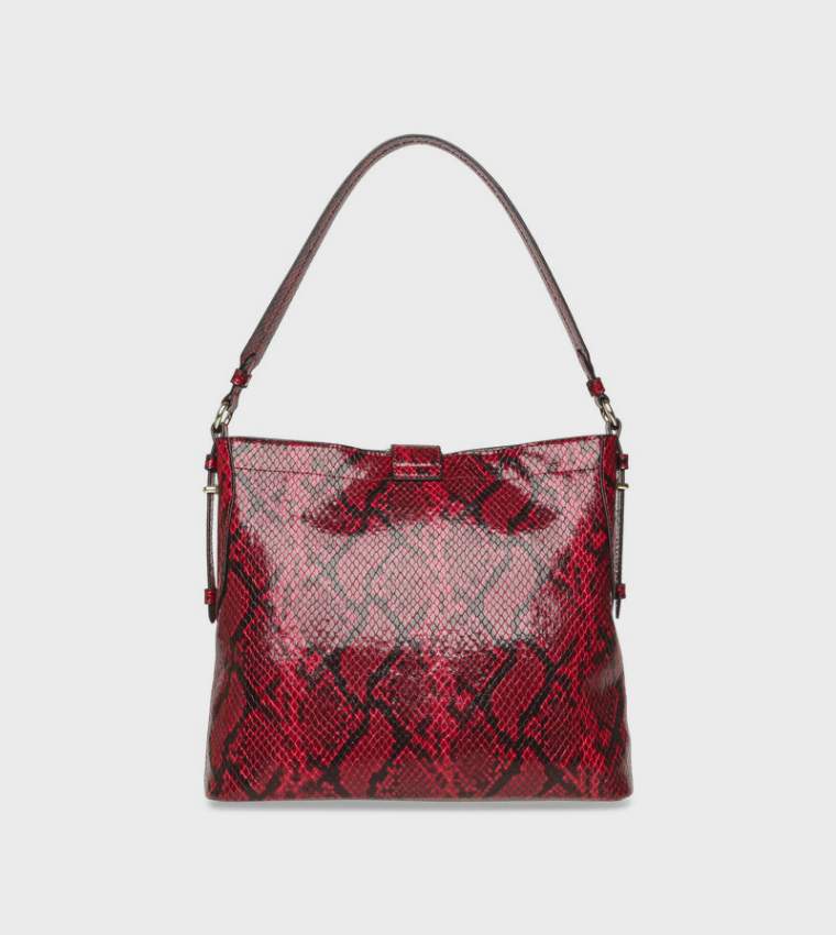 BTRACE-E Snakeskin Buckle Closure Shoulder Bag