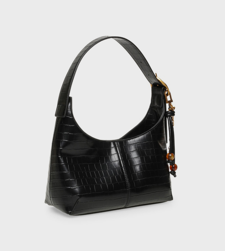 BMAYYS Textured Snap Button Hobo Bag