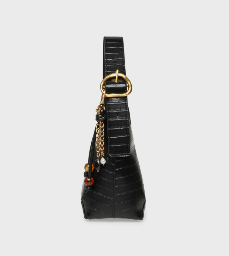 BMAYYS Textured Snap Button Hobo Bag