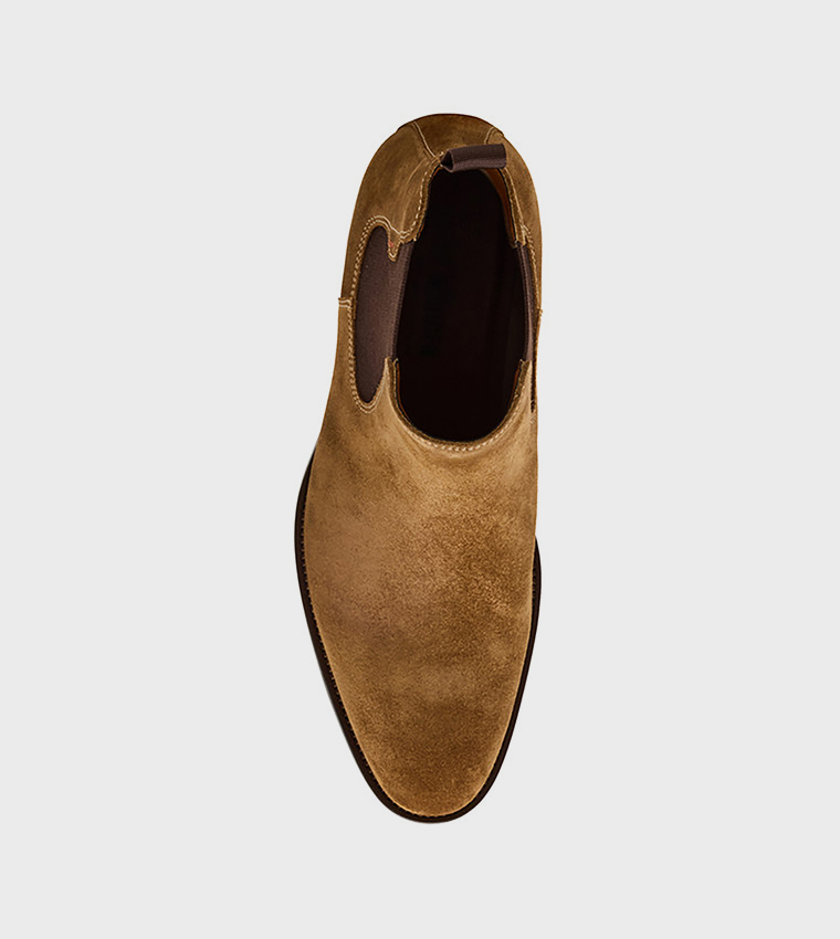 BROMPTONN Suede Elasticated Panel Slip-On Chelsea Boots