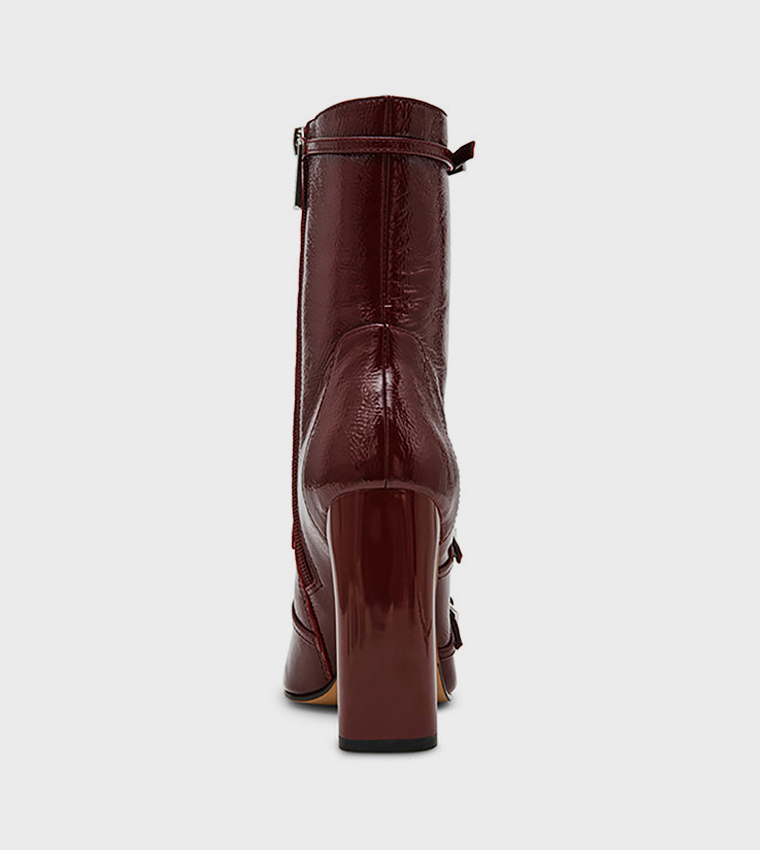 FASTENED Pointed Toe Mid Calf Boots