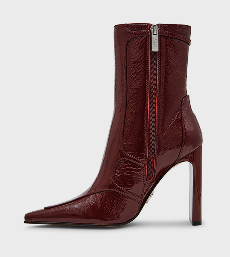 FASTENED Pointed Toe Mid Calf Boots