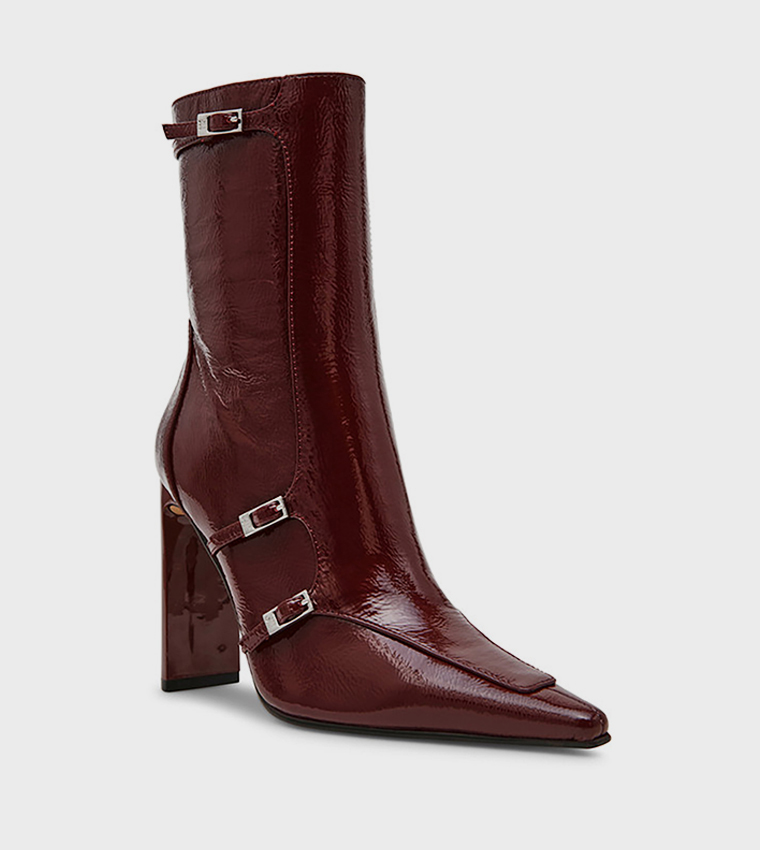 FASTENED Pointed Toe Mid Calf Boots