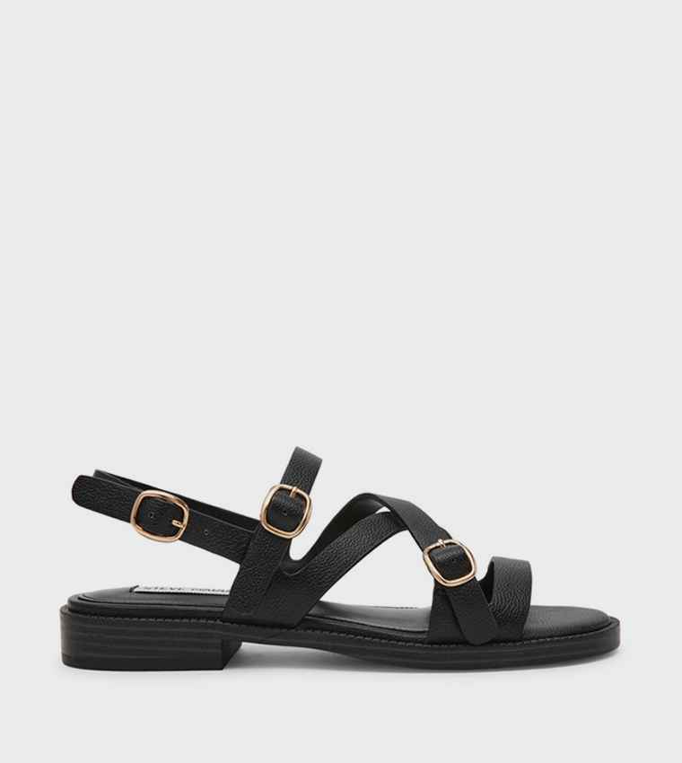 ستيف مادن  الصنادل المسطحة - أسود Flat Sandals