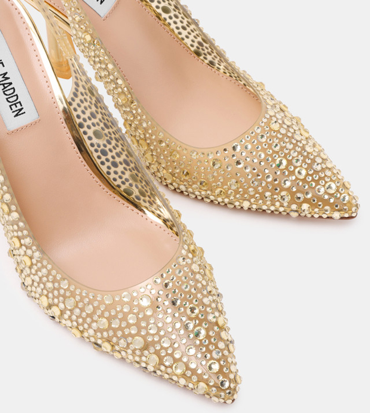 JEWELER Embellished Slingback Pumps