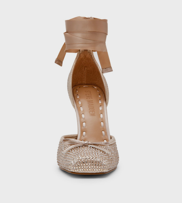 LARINA-R Crystal Embellished Ankle Tie Pumps