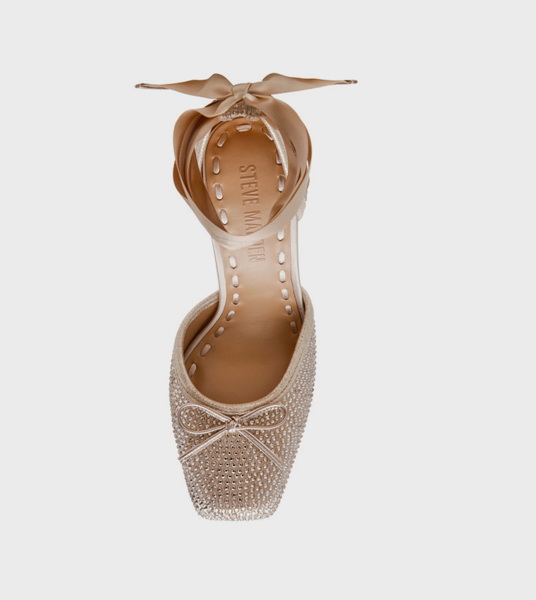 LARINA-R Crystal Embellished Ankle Tie Pumps