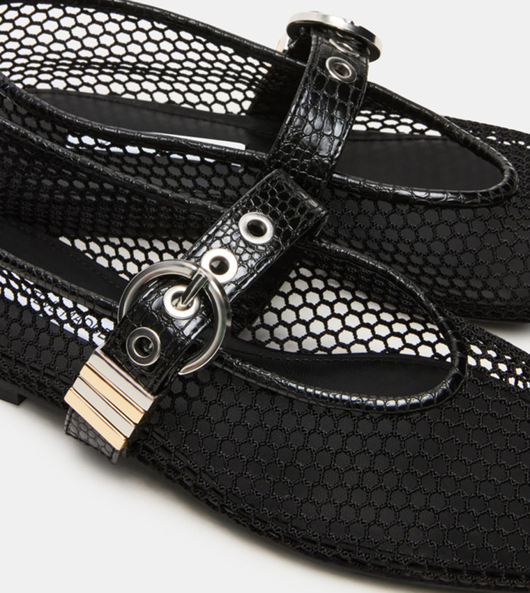 LUCIA Mesh Round Toe Mary Jane Shoes