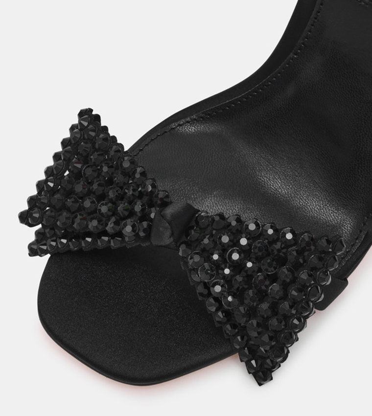 NEWLYWED Embellished Ankle Strap Heel Sandals