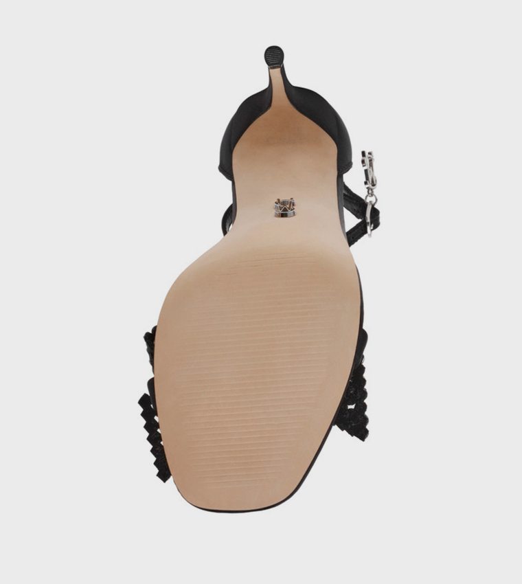 NEWLYWED Embellished Ankle Strap Heel Sandals