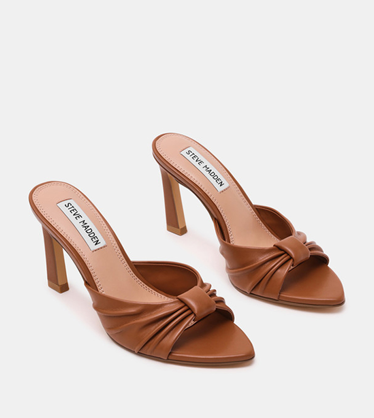 SALAH Knot Detail Slip-On Heel Sandals