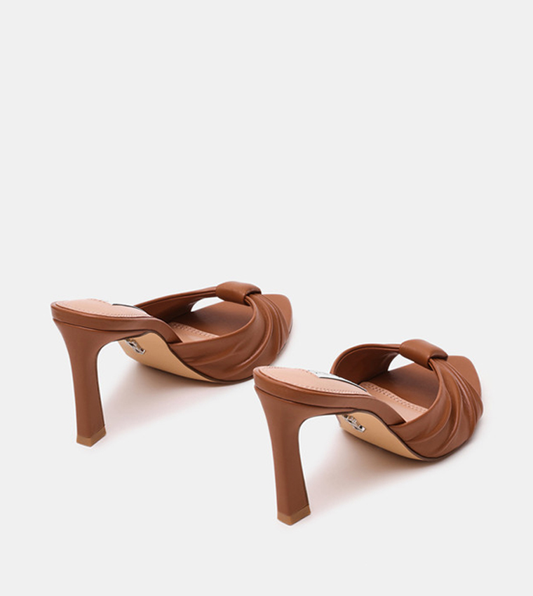 SALAH Knot Detail Slip-On Heel Sandals