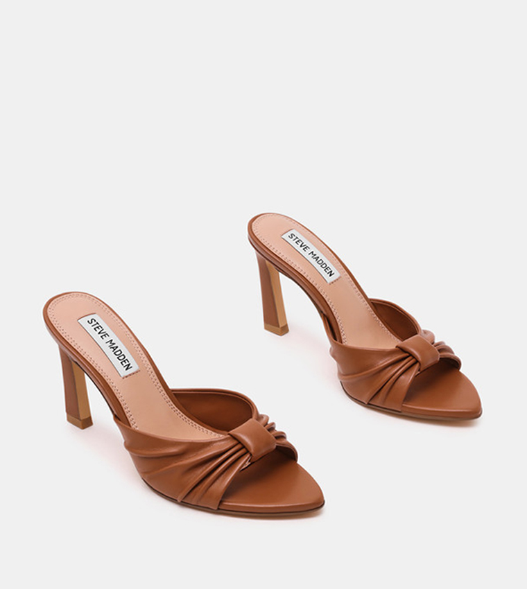 SALAH Knot Detail Slip-On Heel Sandals