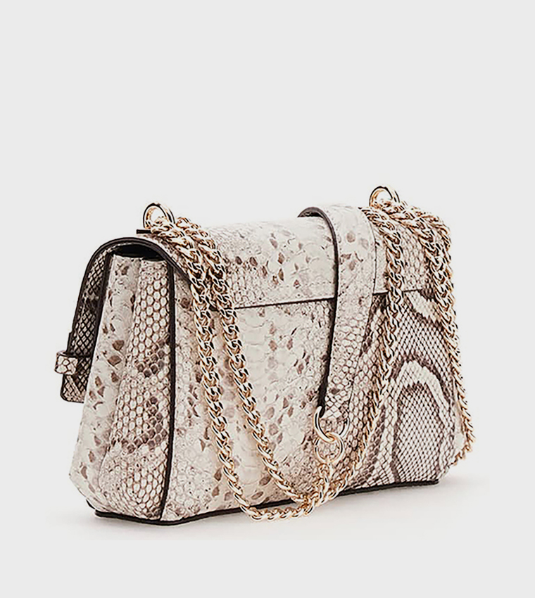 MELINDA Snakeskin Convertible Crossbody Bag