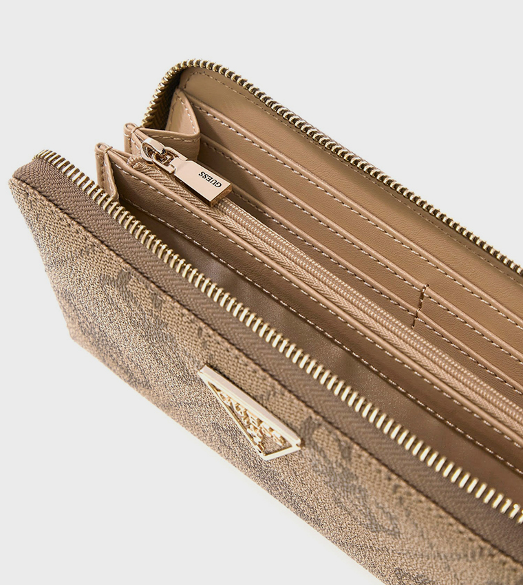 محفظة لوريل طويلة بنقشة شعار 