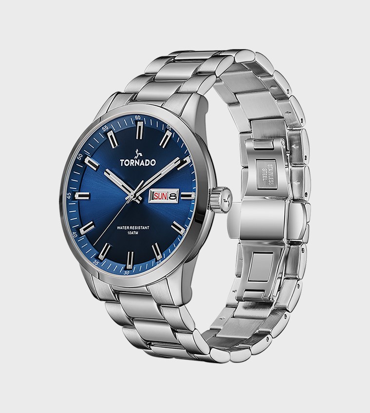 Round Navy Dial Analog Watch