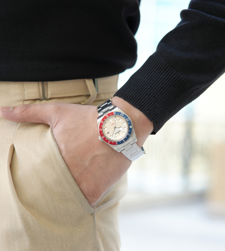 Lumina Date Ivory Dial Analog Watch