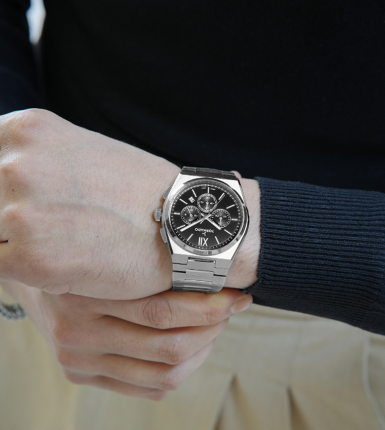 Aurora Nova Black Dial Chronograph Watch