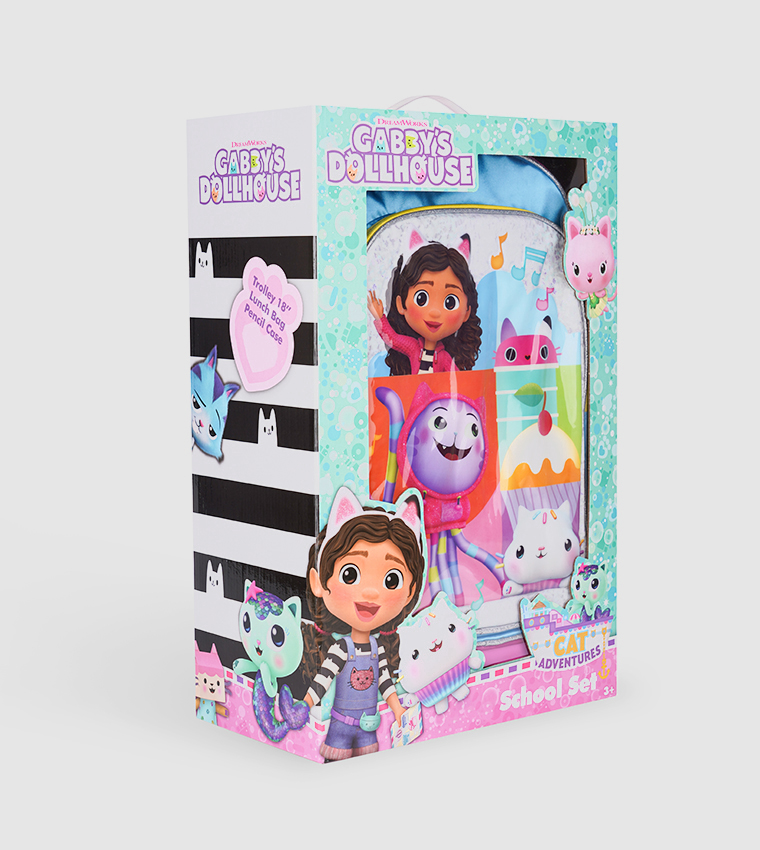 Dreamworks Gabby's Doll House Friends and Music Trolley Backpack Set