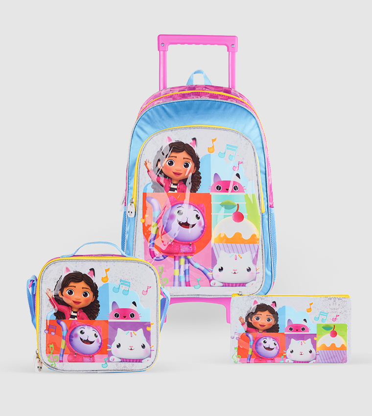 Dreamworks Gabby's Doll House Friends and Music Trolley Backpack Set