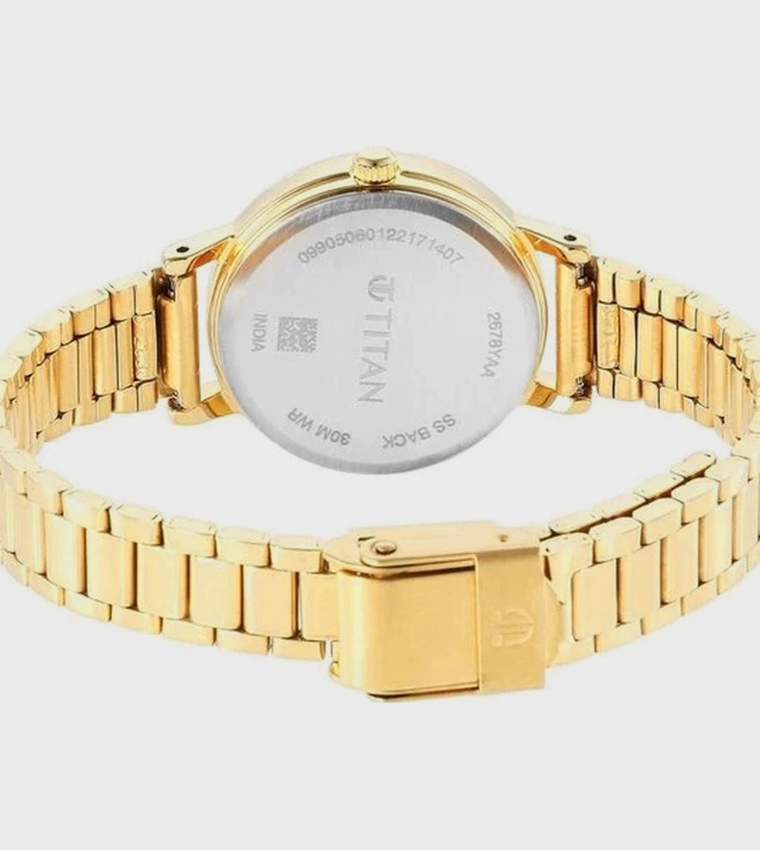 Green Dial Stainless Steel Strap Analog Watch