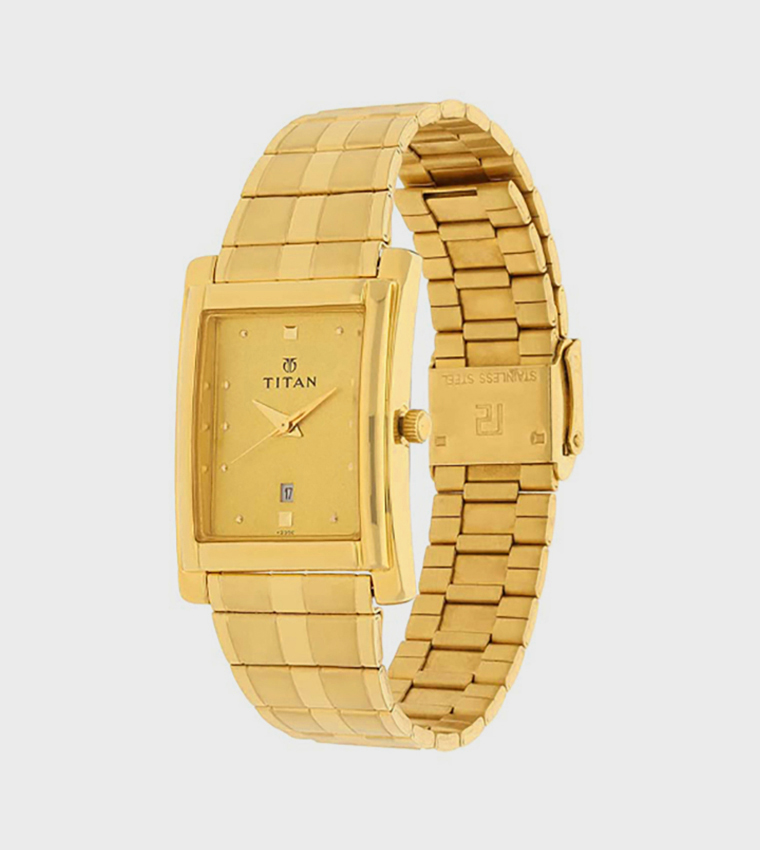 Gold Dial Analog Watch