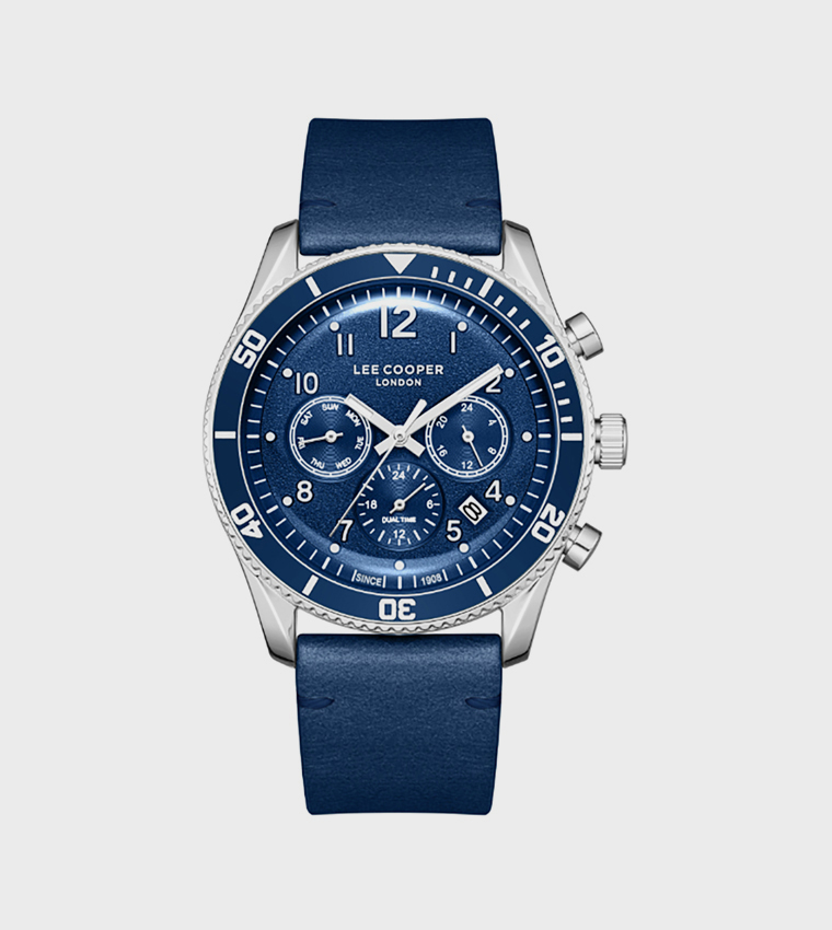 LEE COOPER Orologio da uomo multifunzione D.Blue Dial - LC07533.390, bracciale, Bracciale