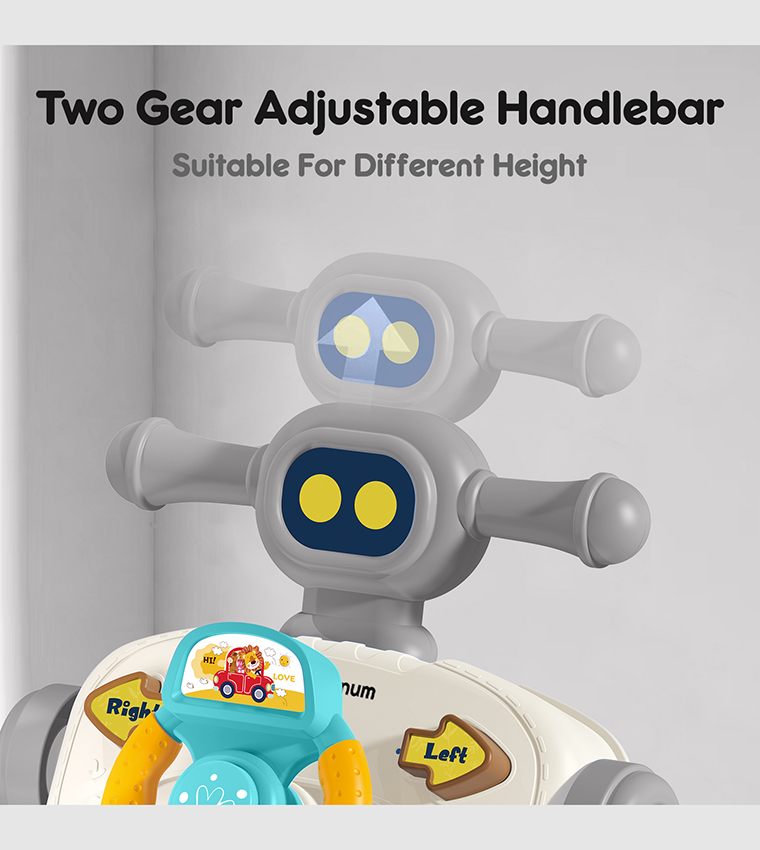 3-in-1 Baby Walker, Learning Table Mode and Game Panel Mode with Musical Keyboard - Grey