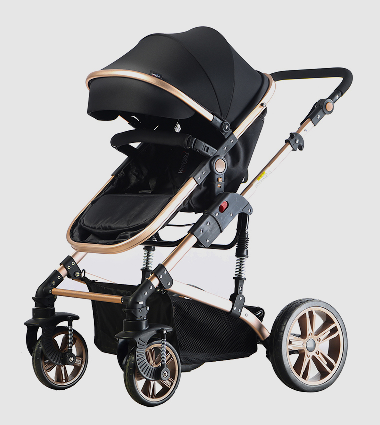3 In 1 Pram Stroller - Black