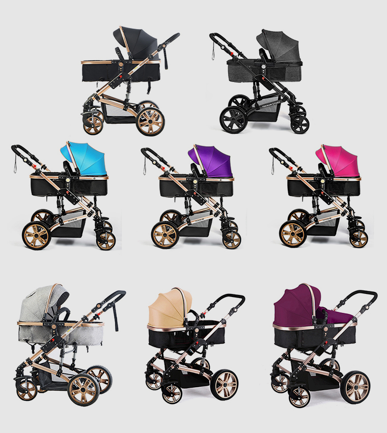 3 In 1 Pram Stroller - Black