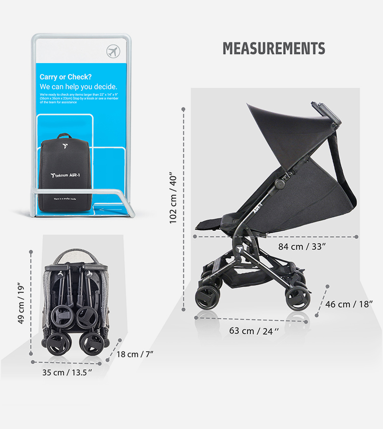 Air-1 Travel Stroller with Carry Backpack