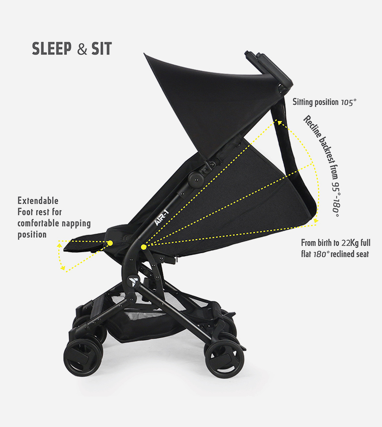 Air-1 Travel Stroller with Carry Backpack