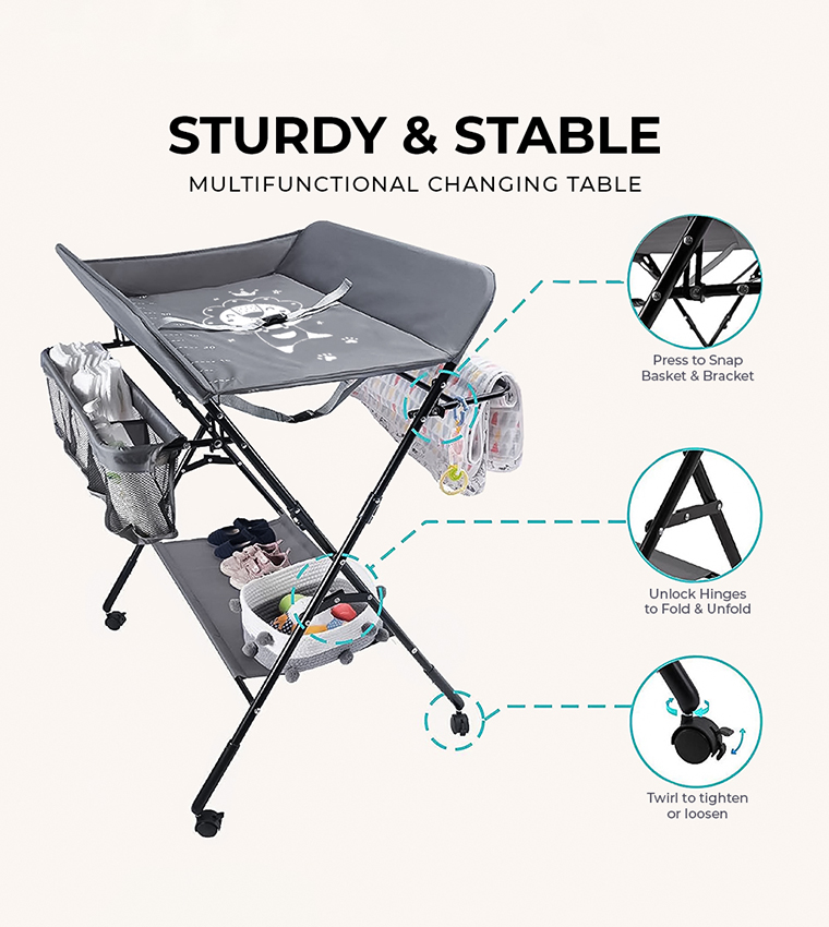 منظم طاولة تغيير الحفاضات 4 في 1