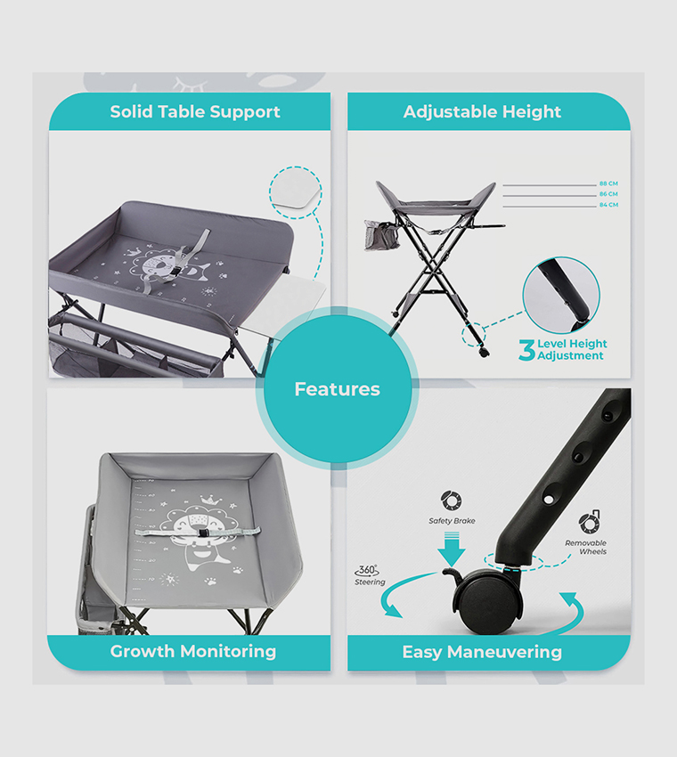 منظم طاولة تغيير الحفاضات 4 في 1