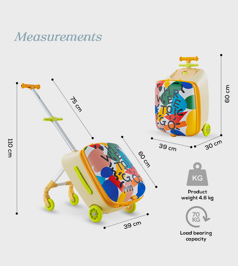3-in-1 Ride-On Trolley Suitcase