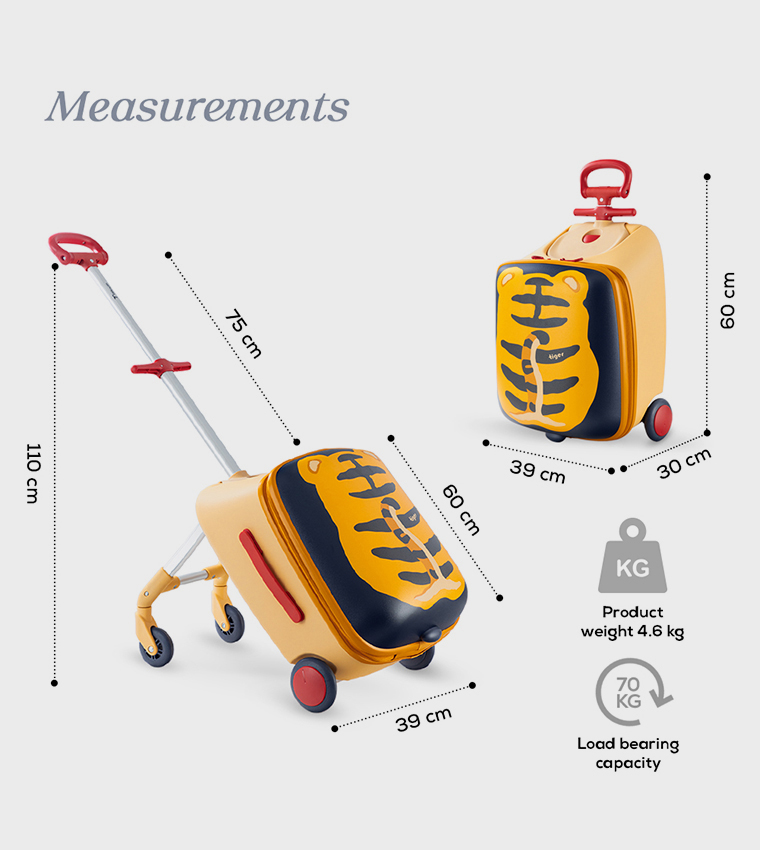3-in-1 Ride-On Trolley Suitcase