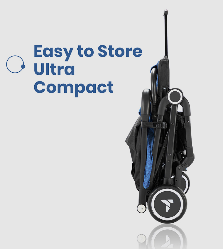 Teknum Travel Cabin Stroller with  Coffee Cup Holder - Blue