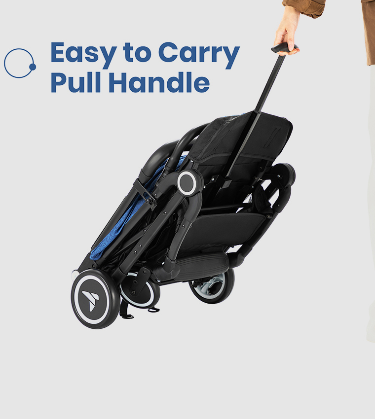 Teknum Travel Cabin Stroller with  Coffee Cup Holder - Blue