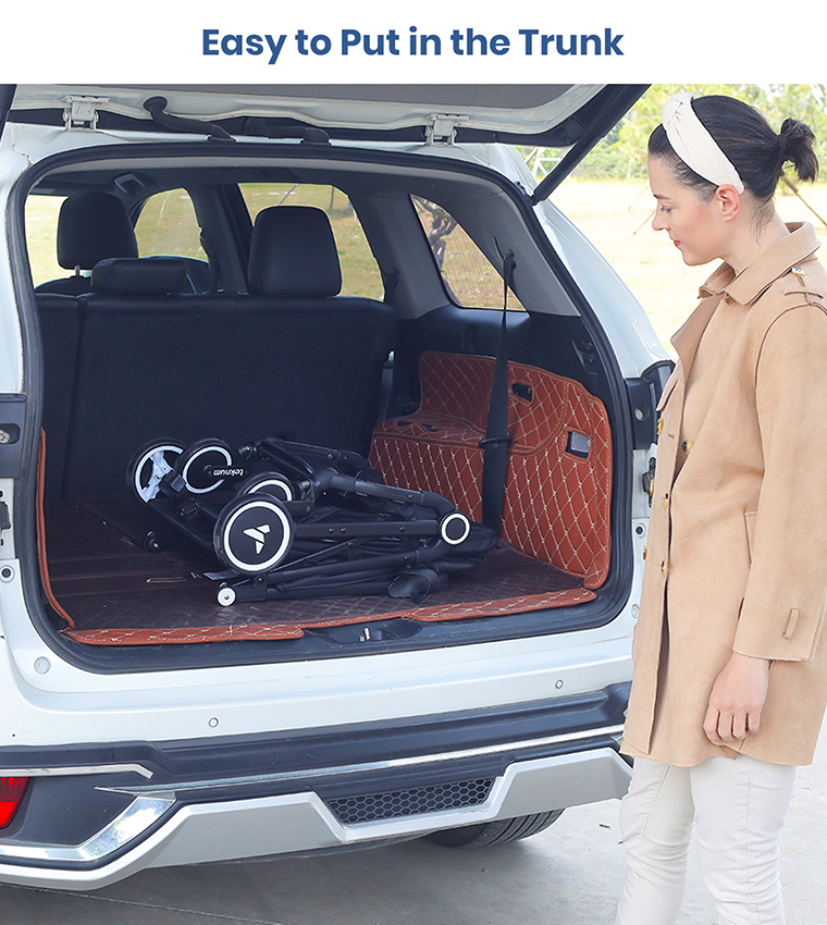 Teknum Travel Cabin Stroller with  Coffee Cup Holder - Blue