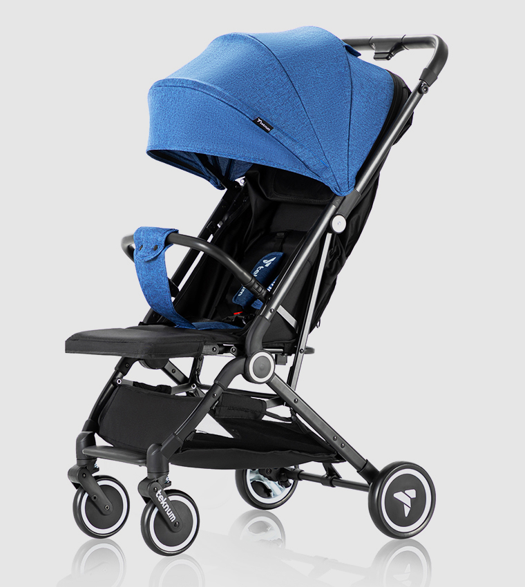 Teknum Travel Cabin Stroller with  Coffee Cup Holder - Blue