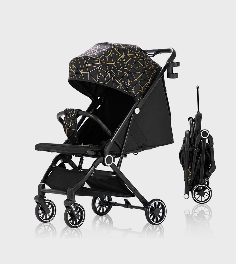 TEKNUM TravelZen Stroller with  Coffee Cup Holder - Black Gold