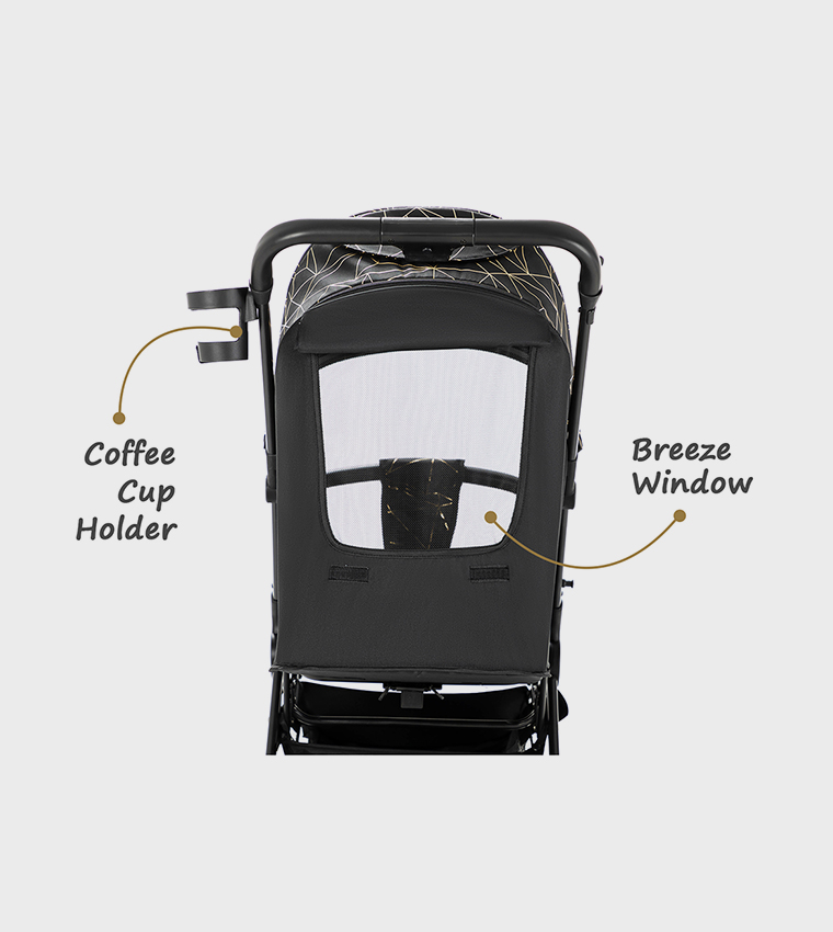 TEKNUM TravelZen Stroller with  Coffee Cup Holder - Black Gold