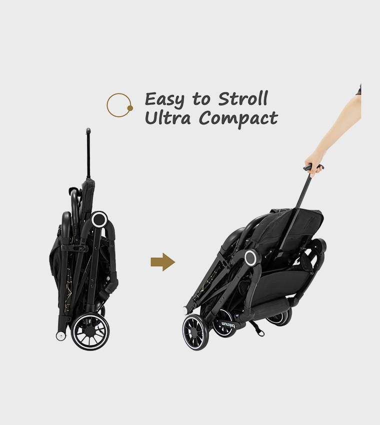 TEKNUM TravelZen Stroller with  Coffee Cup Holder - Black Gold